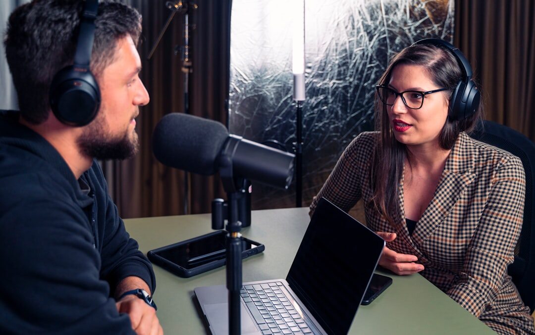 podcast host interviewing guest