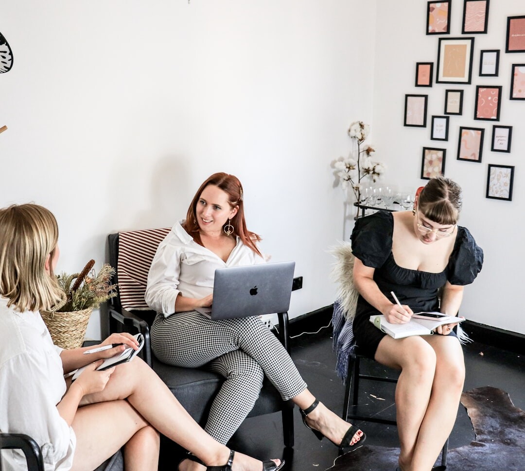 group discussion in studio