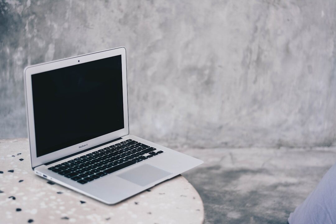blog post on laptop