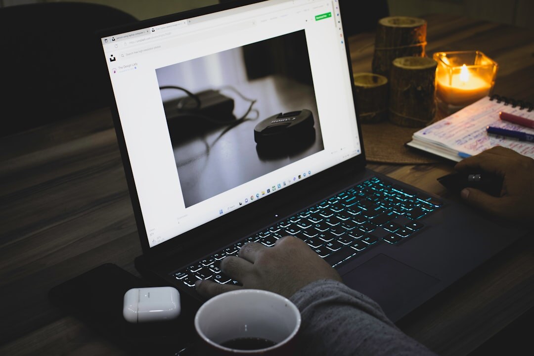 content creator working on laptop